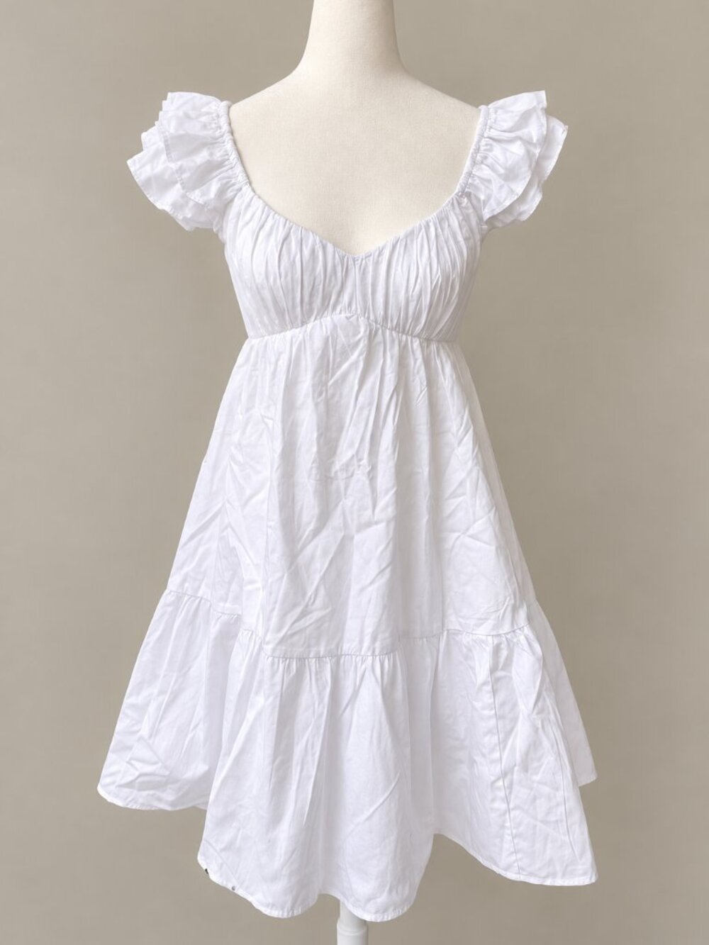 Abercrombie & Fitch White Ruffle Tiered Mini Dress XS